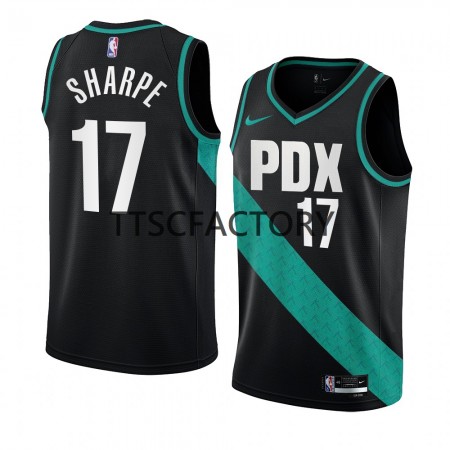 Portland Trail Blazers Shaedon Sharpe 17 Nike 2022-23 City Edition Musta Miesten Pelipaidat Swingman